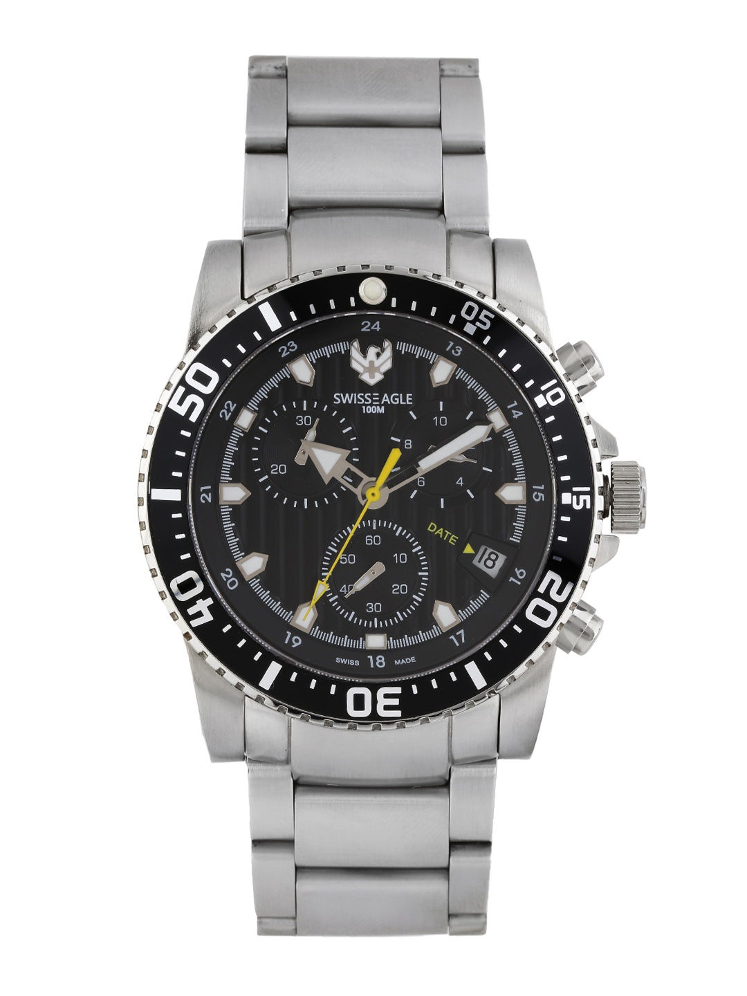 

Swiss Eagle Men Black Dial Chronograph Watch SE-9005-11