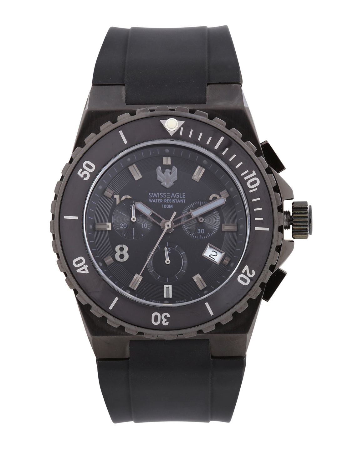 

Swiss Eagle Men Black Dial Chronograph Watch SE-9038-01
