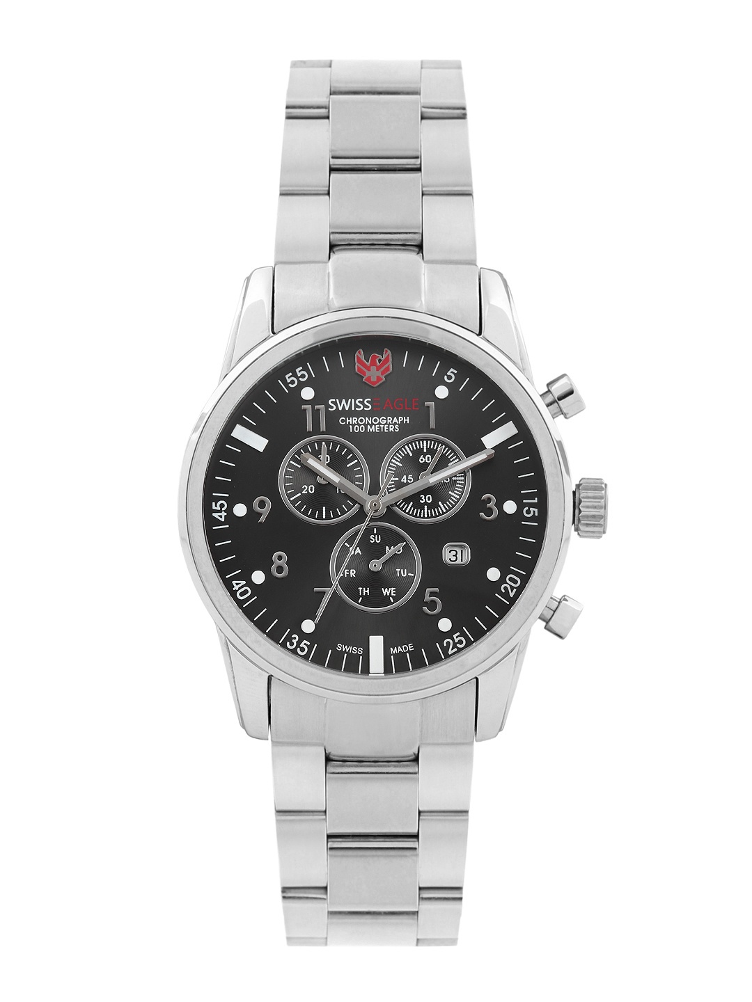

Swiss Eagle Men Gunmetal-Toned Dial Chronograph Watch SE-9069-11, Metallic