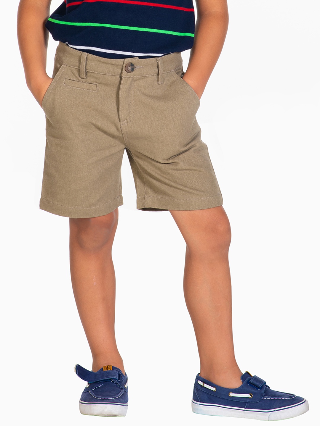

Cherry Crumble Boys Khaki Solid Regular Fit Shorts