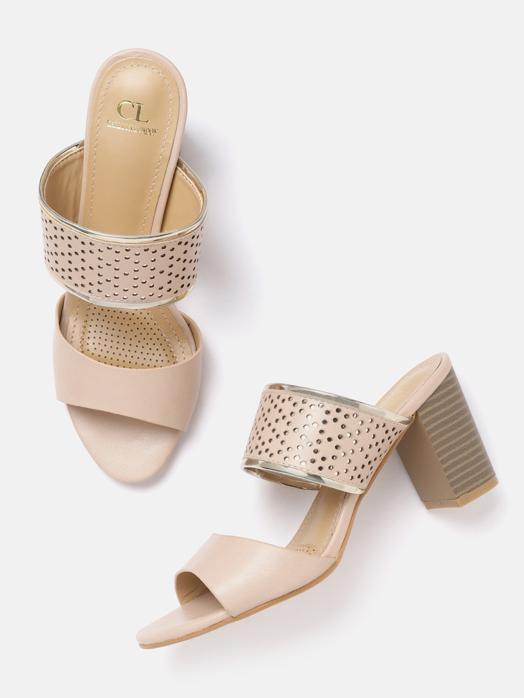 

Carlton London Women Beige Laser Cut Heels