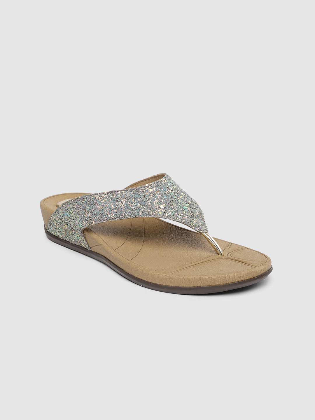 

Inc 5 Women Grey Embellished T-Strap Flats