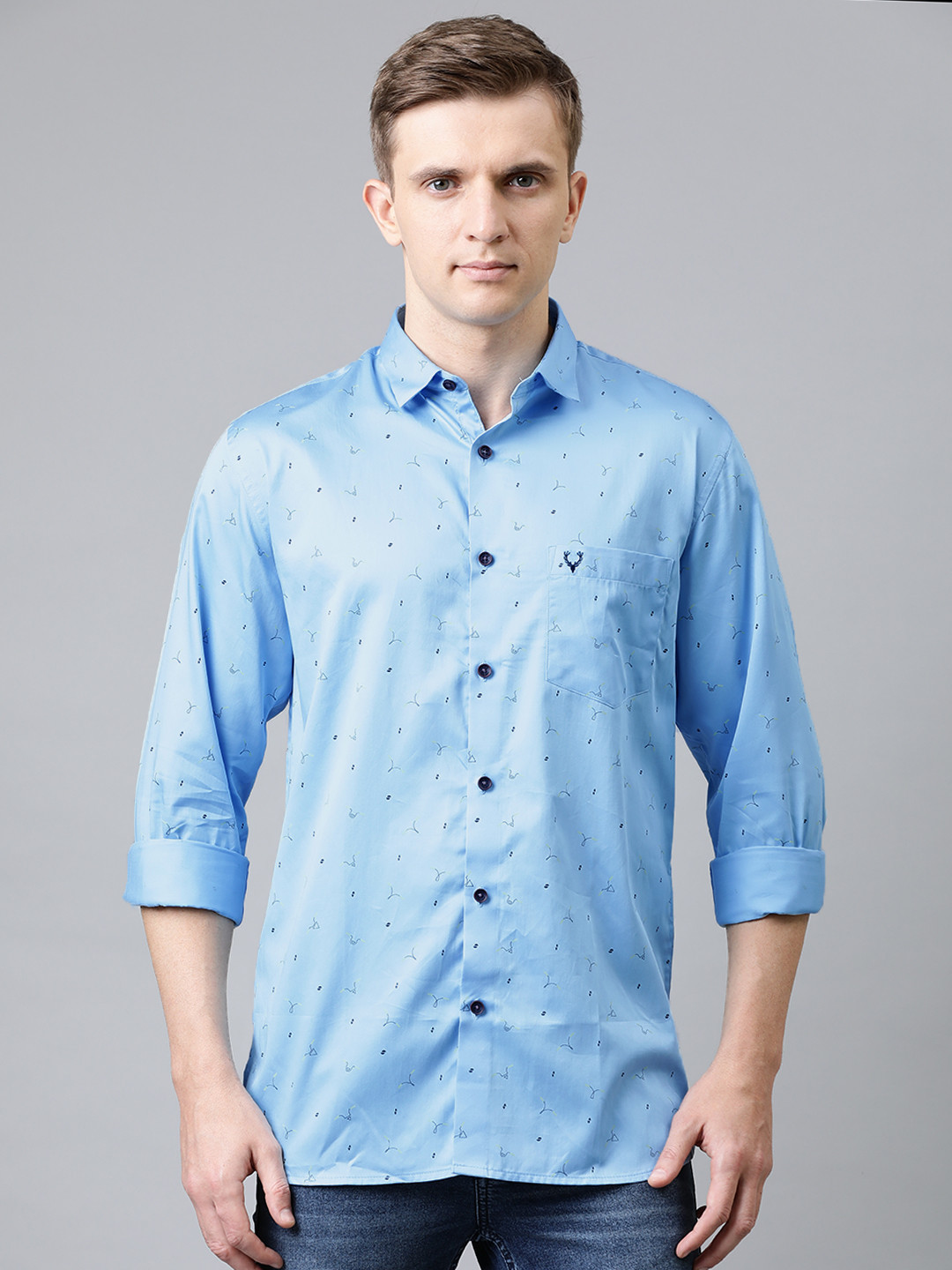 

Allen Solly Men Blue & Black Regular Fit Printed Casual Shirt