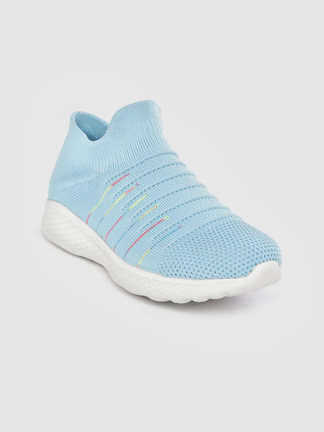 

Crew STREET Women Blue Striped Slip-On Sneakers