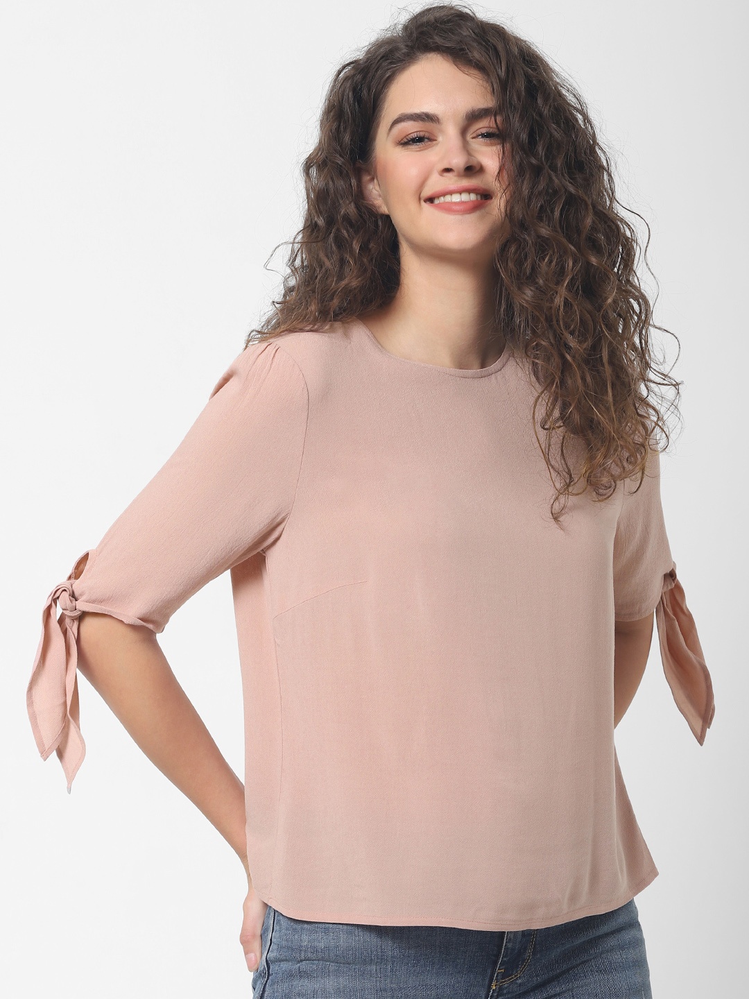 

ONLY Women Pink Solid Top