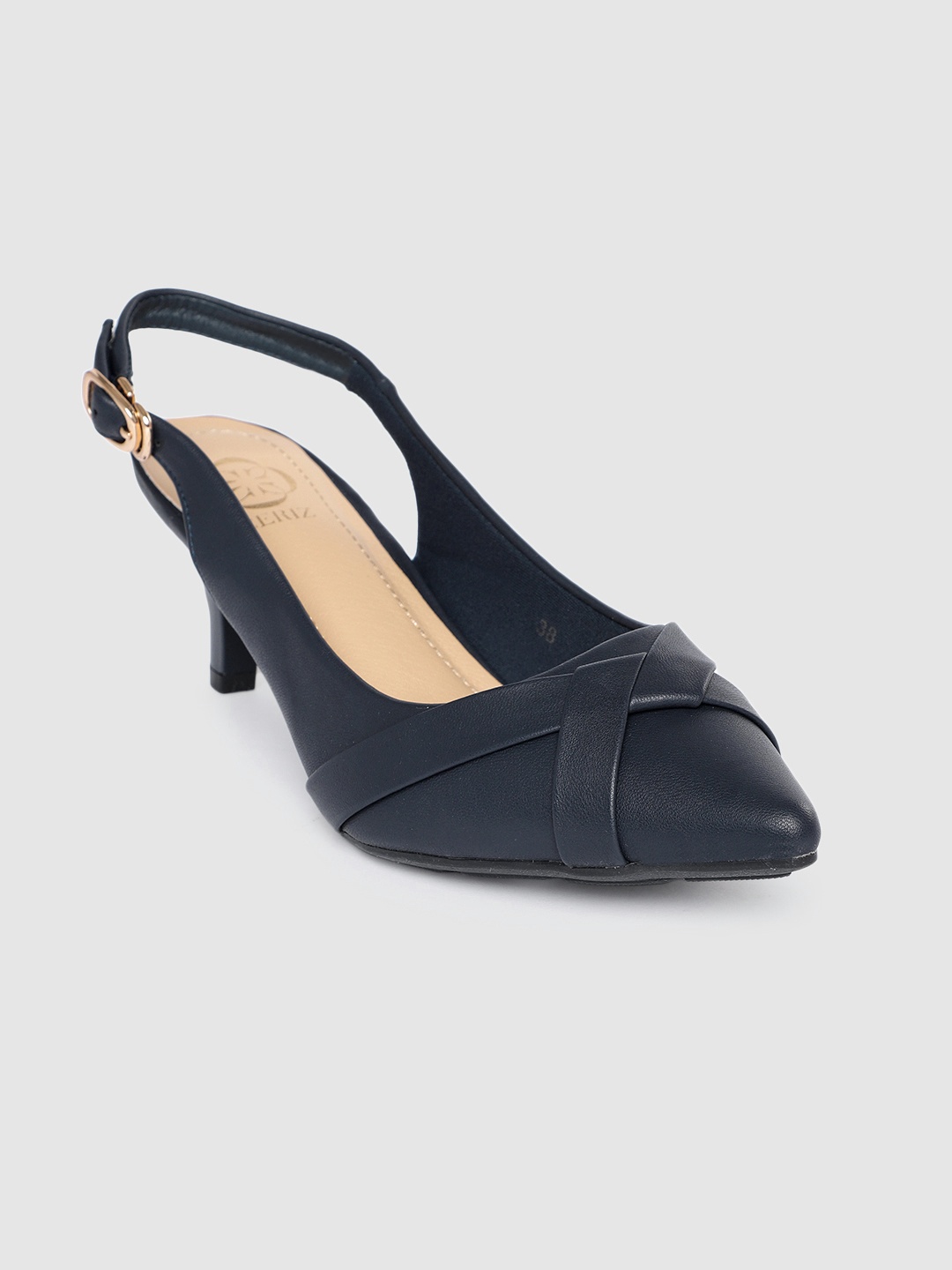 

CERIZ Women Navy Blue Solid Kitten Heels
