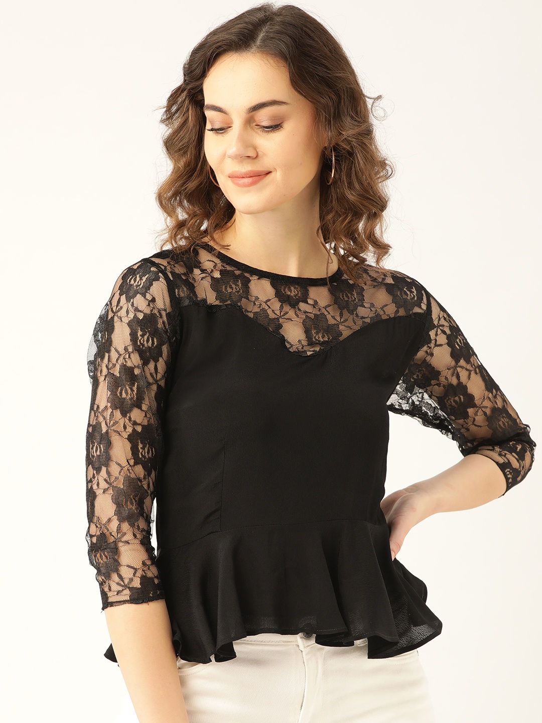 

Marc Loire Women Black Solid A-Line Top