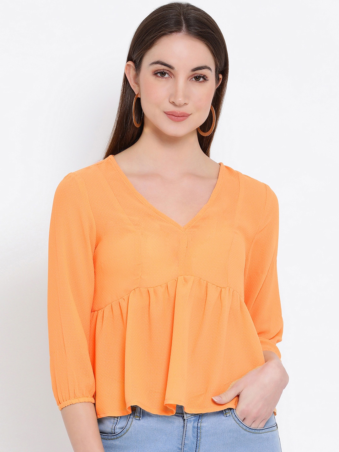 

Oxolloxo Women Yellow Solid Empire Top