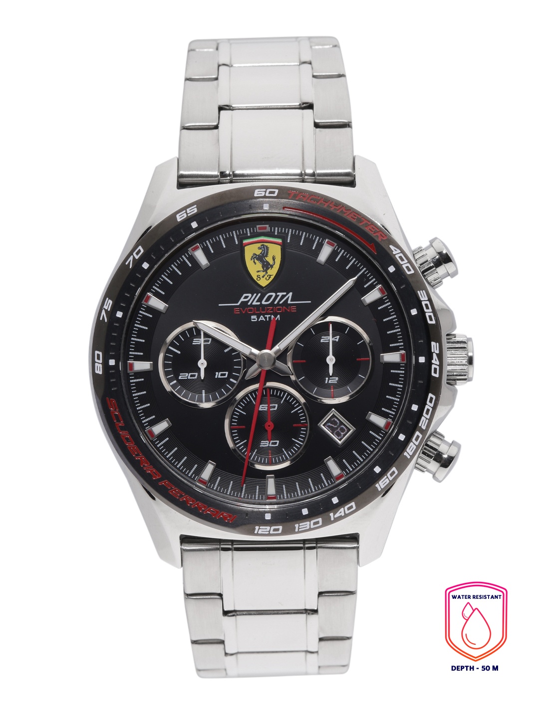 

SCUDERIA FERRARI Men Silver-Toned Pilota Evo Analogue Watch 0830714