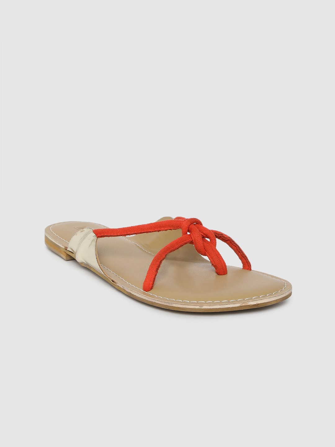 

Inc 5 Women Coral Orange Solid Open Toe Flats