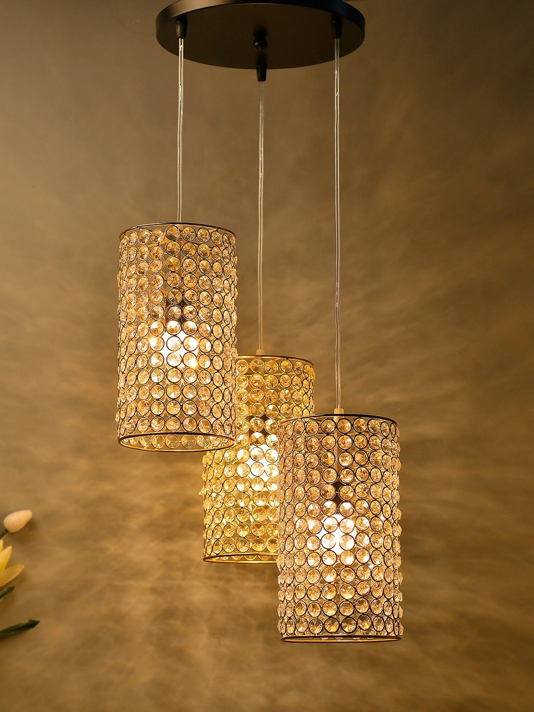 

Homesake Gold-Toned & Transparent Self Design Handcrafted Cluster Light