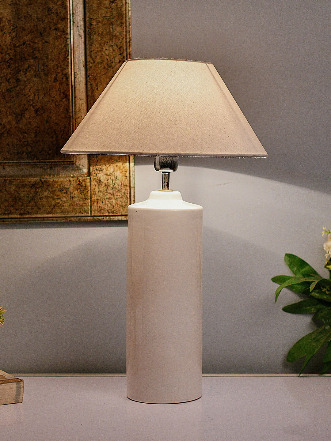 

Homesake White Solid Handcrafted Table Lamp