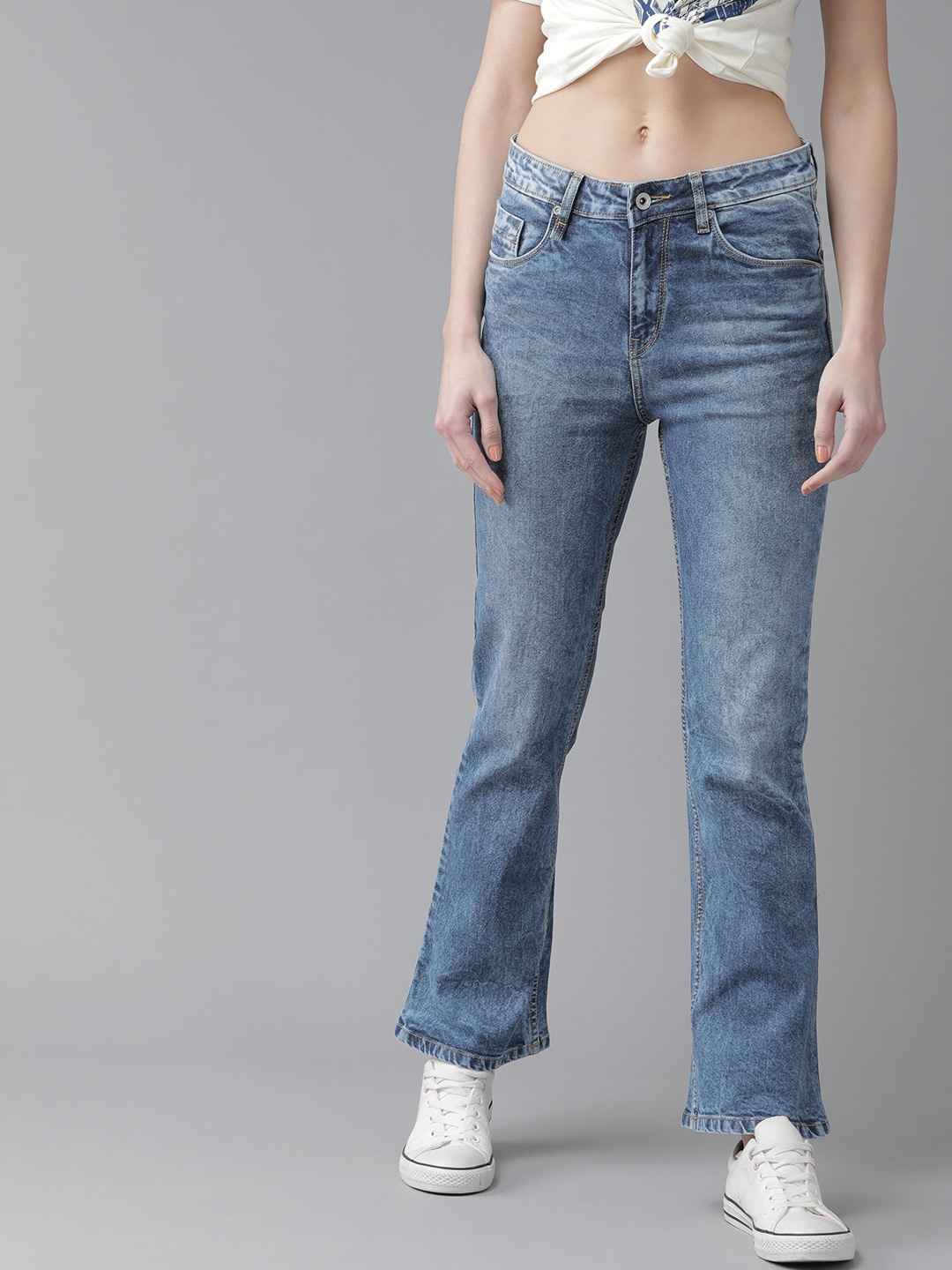 

Roadster Women Blue Bootcut High-Rise Clean Look Stretchable Jeans