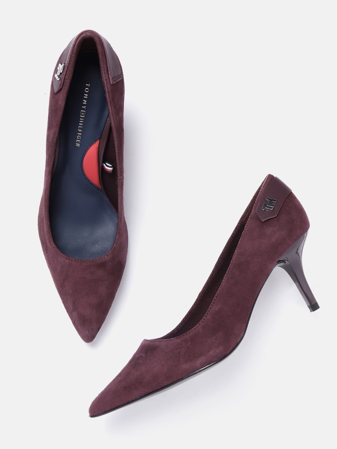 

Tommy Hilfiger Women Aubergine Solid Suede Pumps, Purple