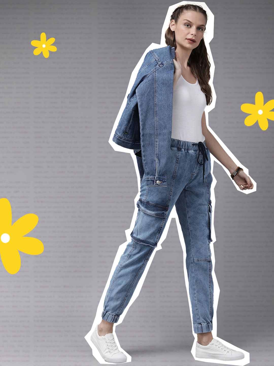 

Roadster Women Blue Jogger Mid-Rise Clean Look Stretchable Jeans