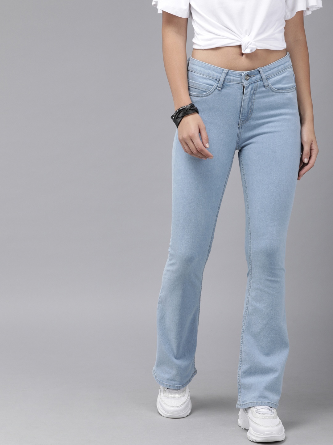 

Roadster Women Blue Bootcut Mid-Rise Clean Look Stretchable Jeans