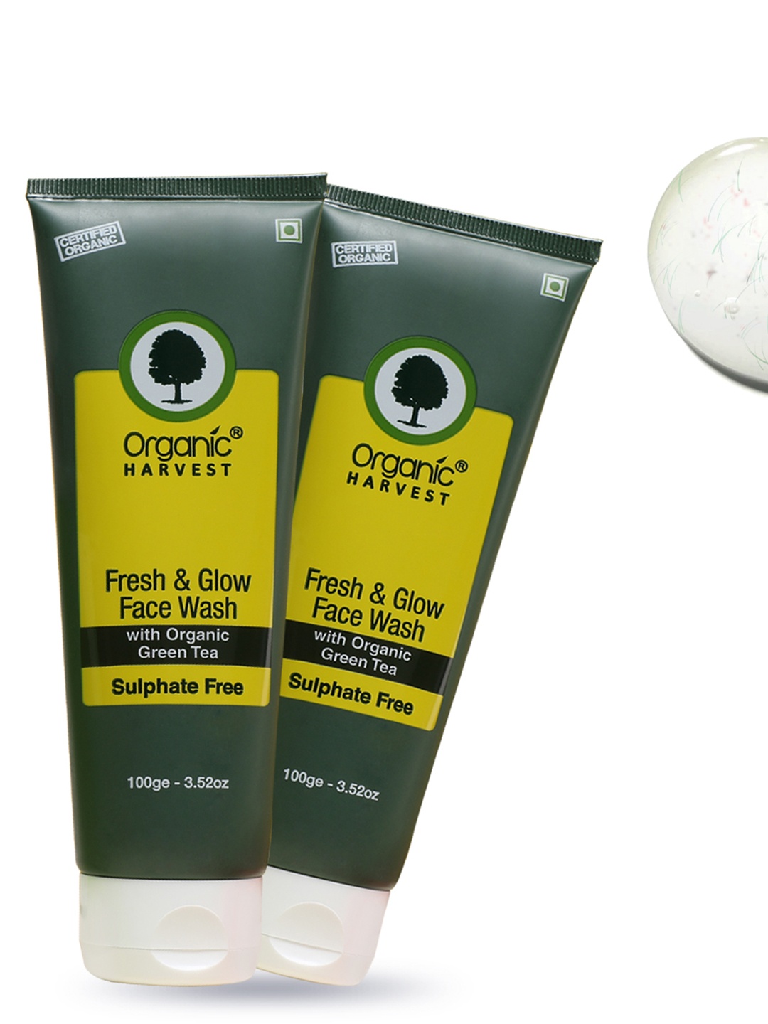 

Organic Harvest Pack of 2 Face Wash - Fresh & Glow (Sulphate Free), 100 gm, Green