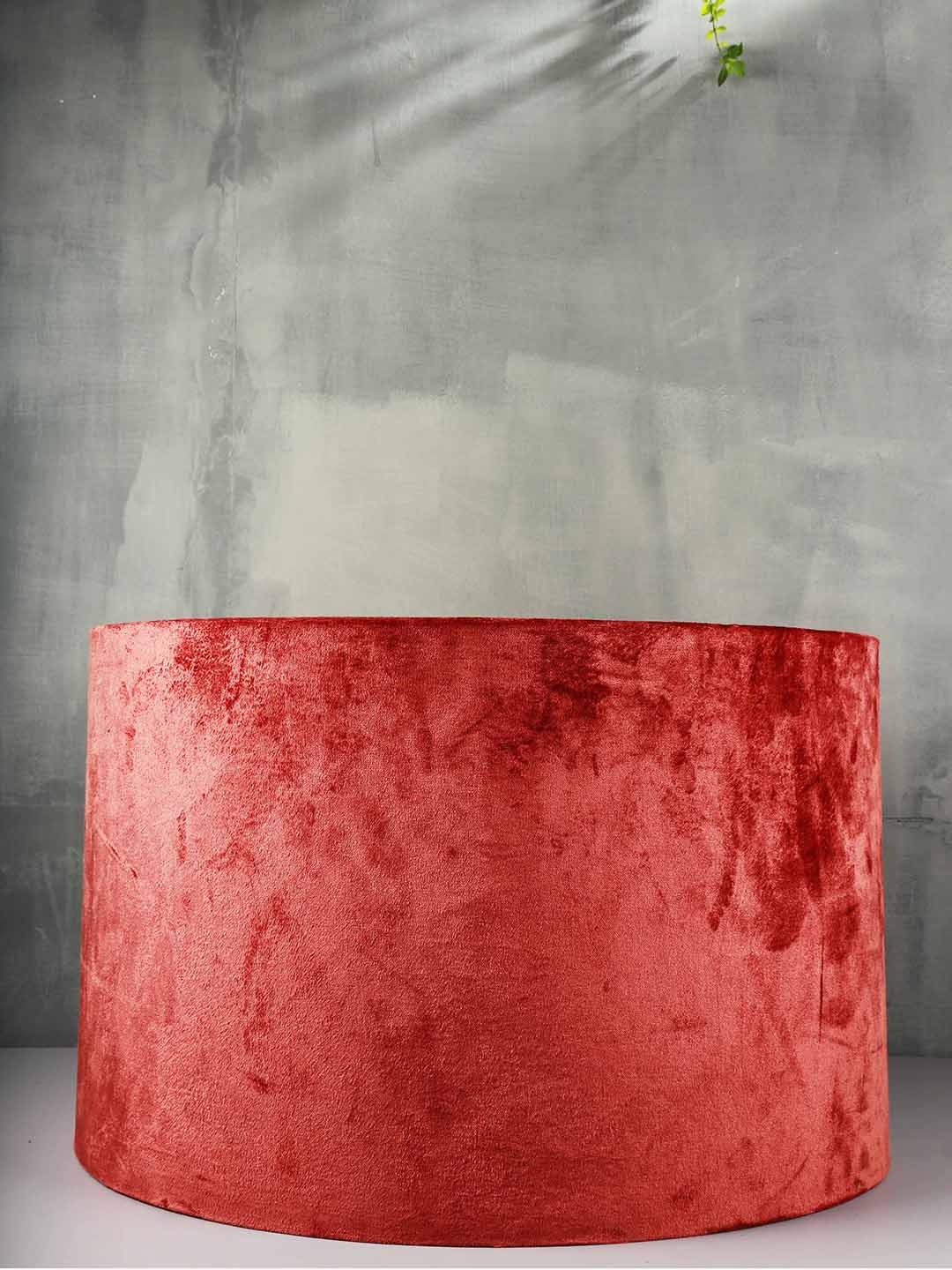 

Grated Ginger Red Self Design Handcrafted Table Lamp Shade