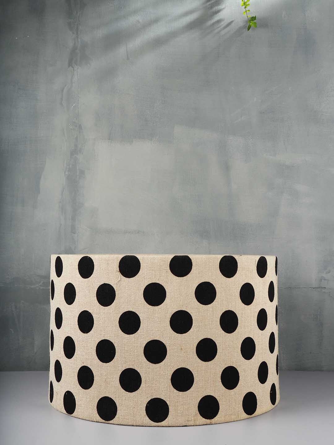 

Grated Ginger Black & Off-White Printed Handcrafted Cylindrical Table Lamp