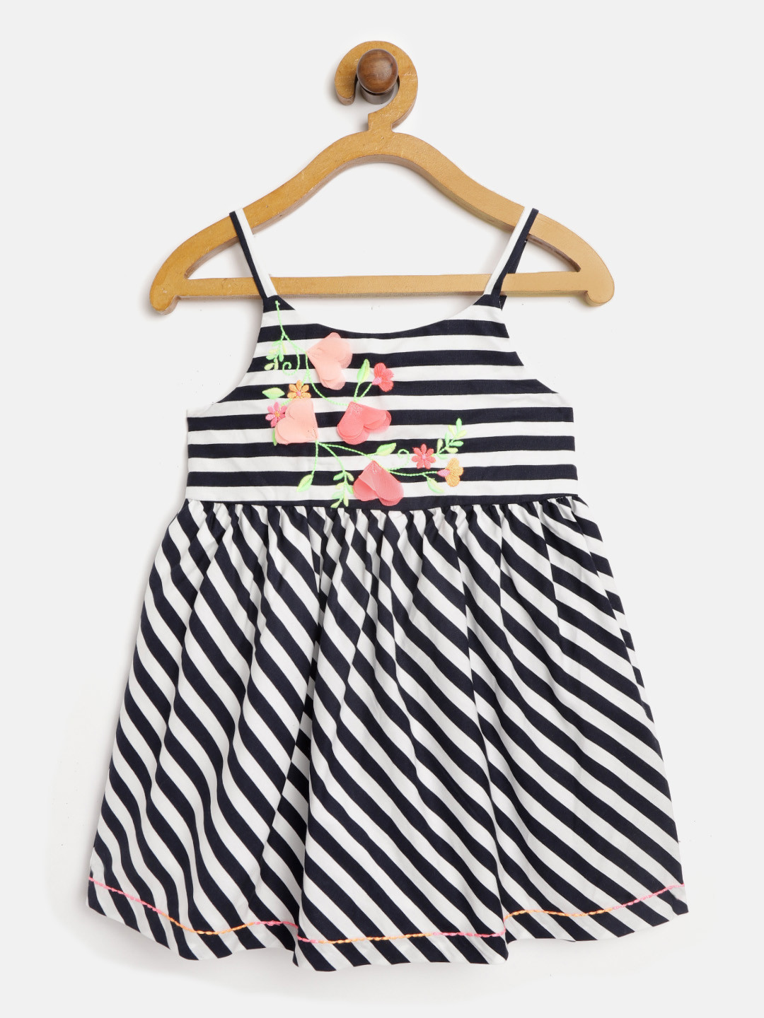 

Nauti Nati Girls Navy Blue & White Striped A-Line Dress