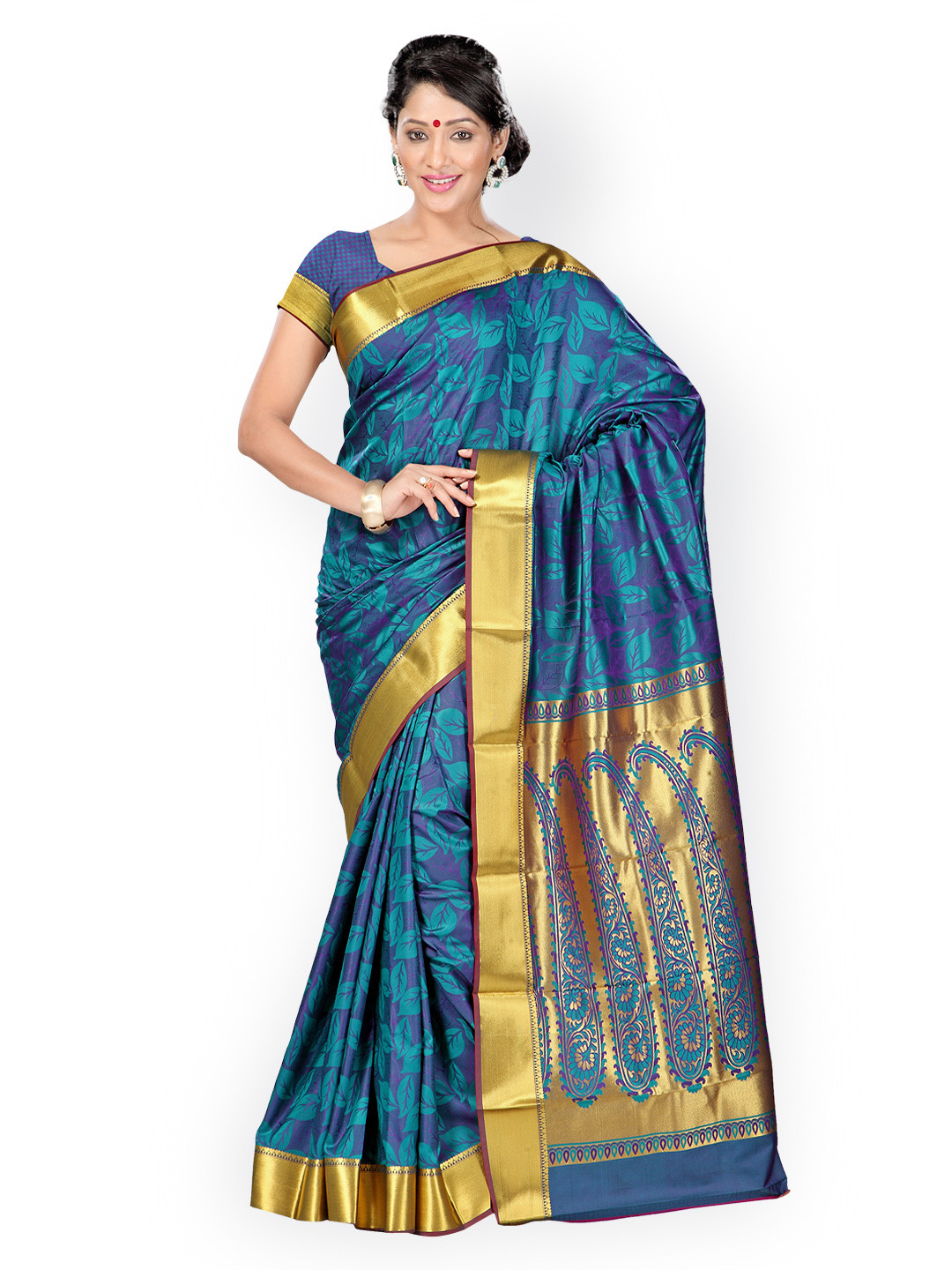

Varkala Silk Saree Blue & Puple Jacquard Art Silk Traditional Saree