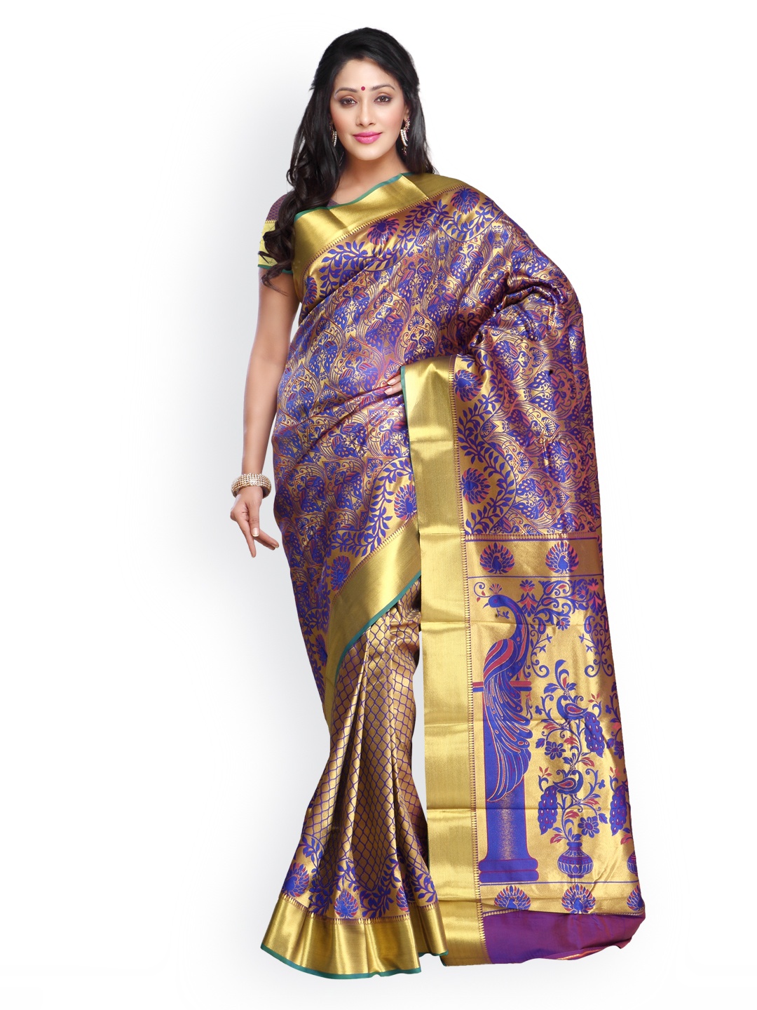

Varkala Silk Sarees Blue Brocade & Art Silk Traditional Saree