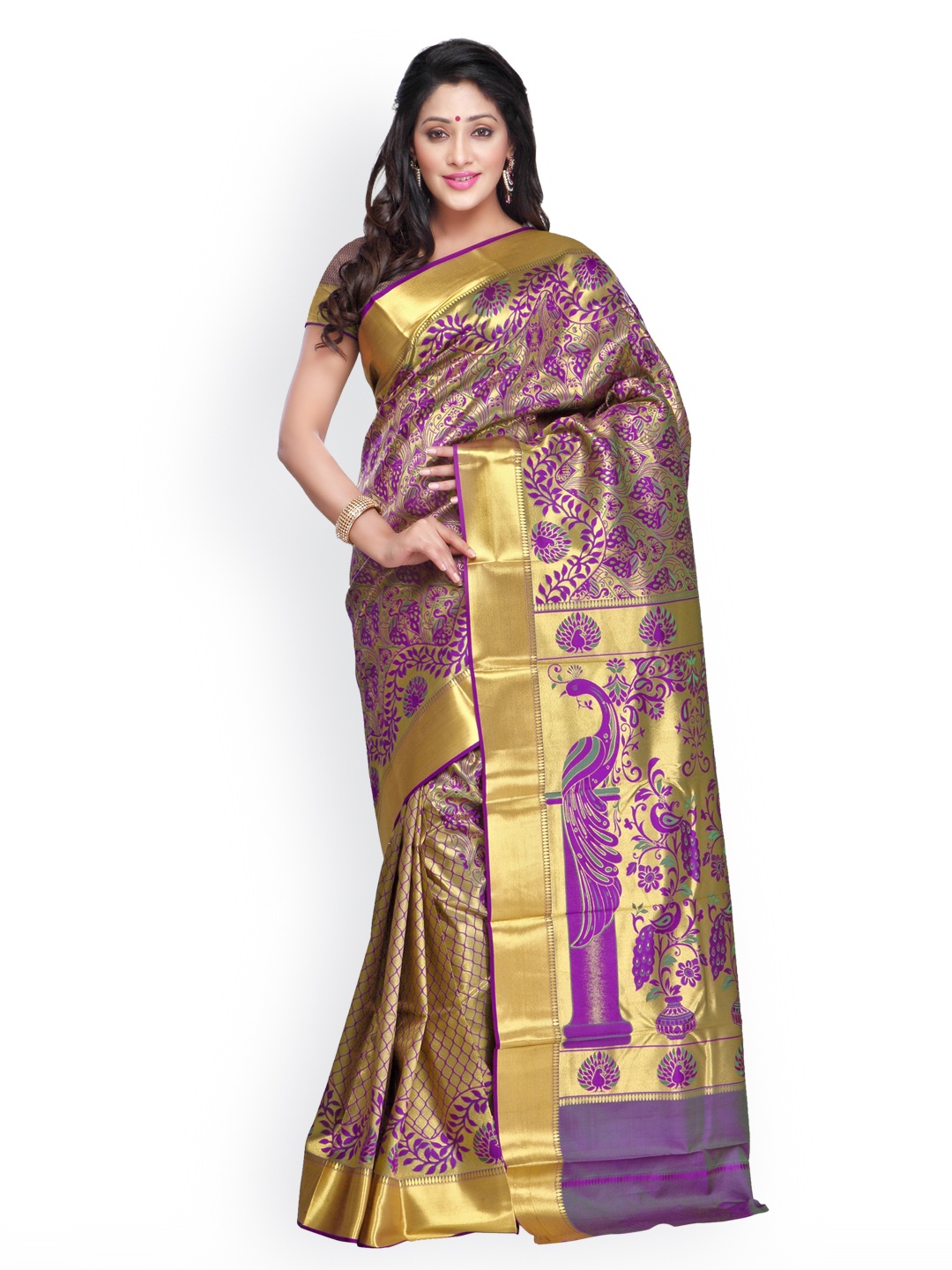 

Varkala Silk Sarees Purple Brocade & Art Silk Traditional Saree