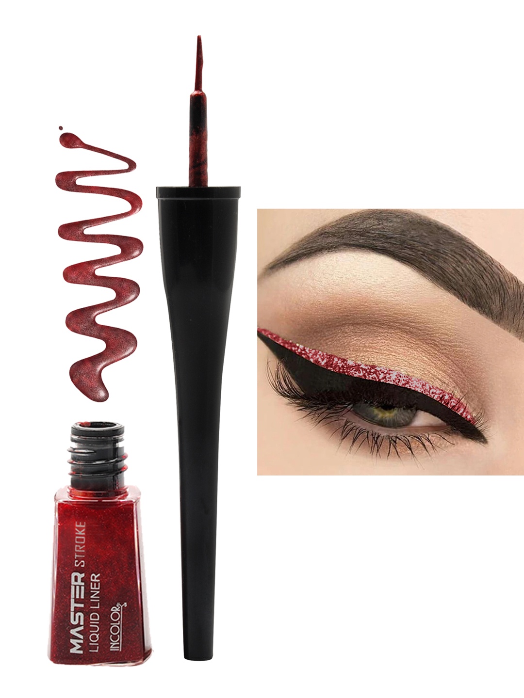 

INCOLOR Master Stroke Maroon Dust Liquid Eyeliner 07, Red