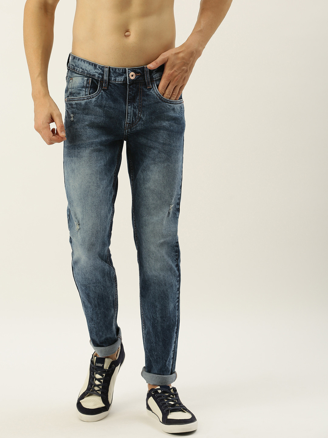 

Flying Machine Men Blue Jackson Skinny Fit Low-Rise Clean Look Stretchable Jeans