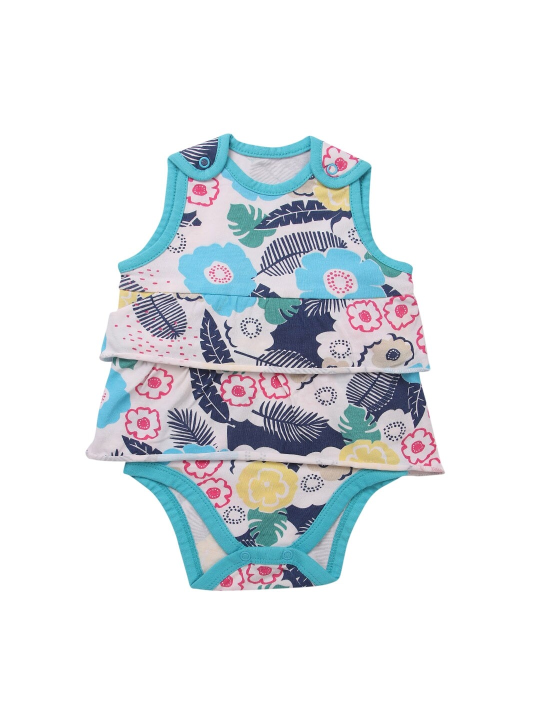 

Nino Bambino Infant Girls Blue & White Printed Organic Cotton Sustainable Bodysuit