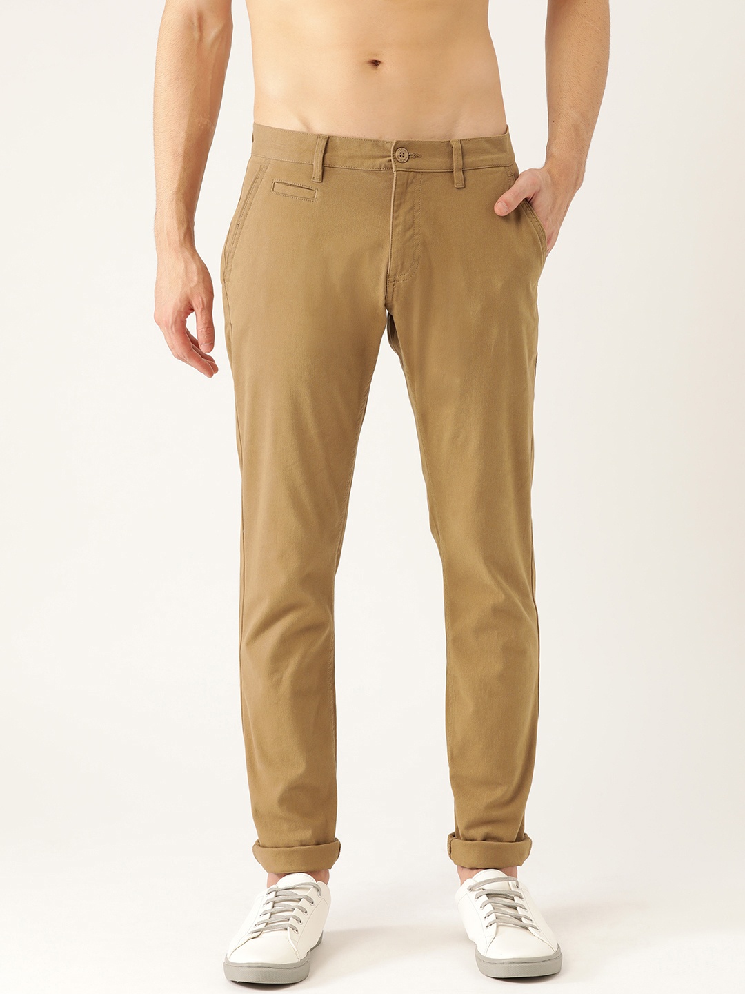 

Flying Machine Men Khaki Regular Fit Solid Chinos
