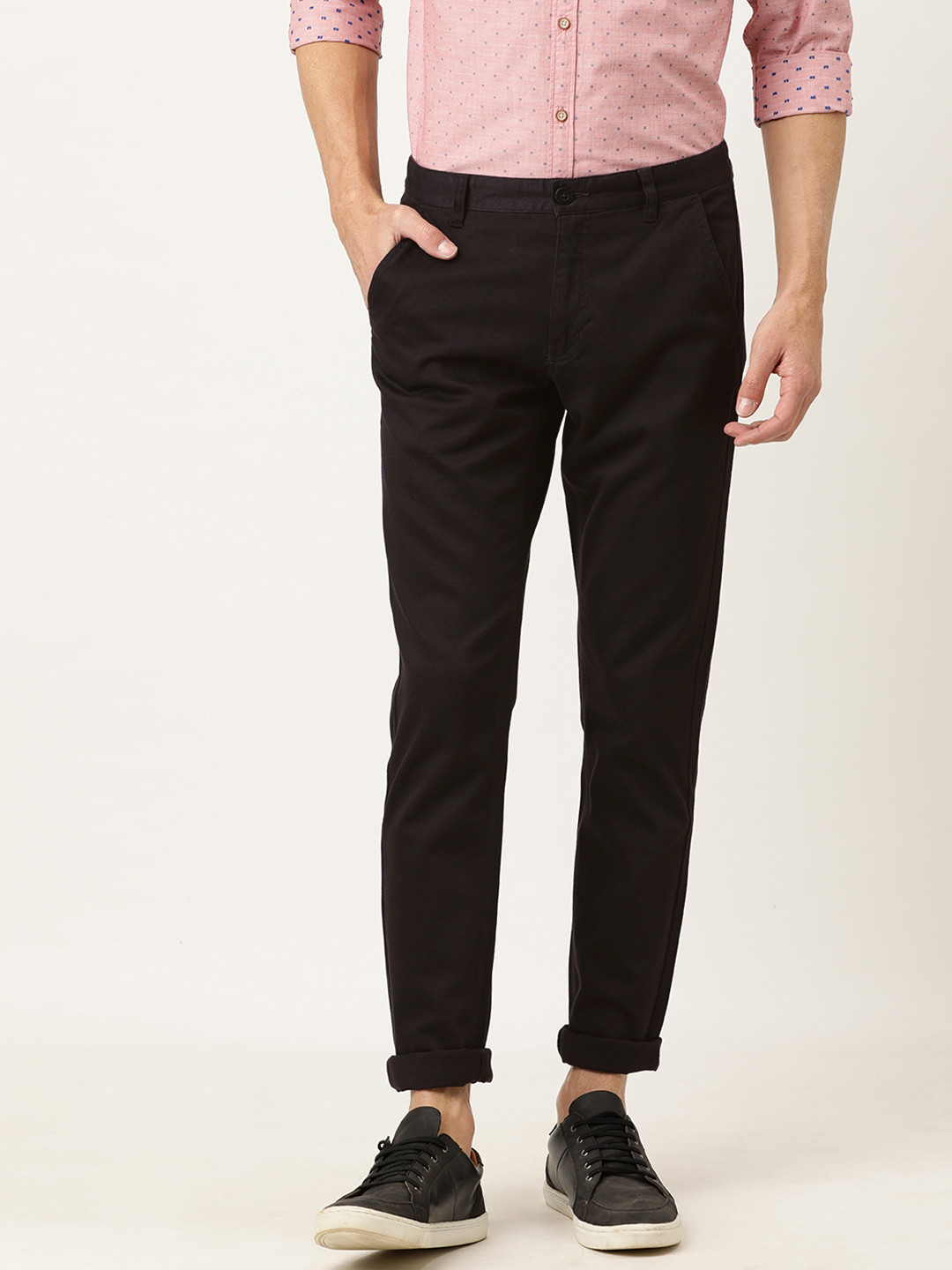 

Flying Machine Men Coffee Brown Slim Fit Solid Regular Trousers