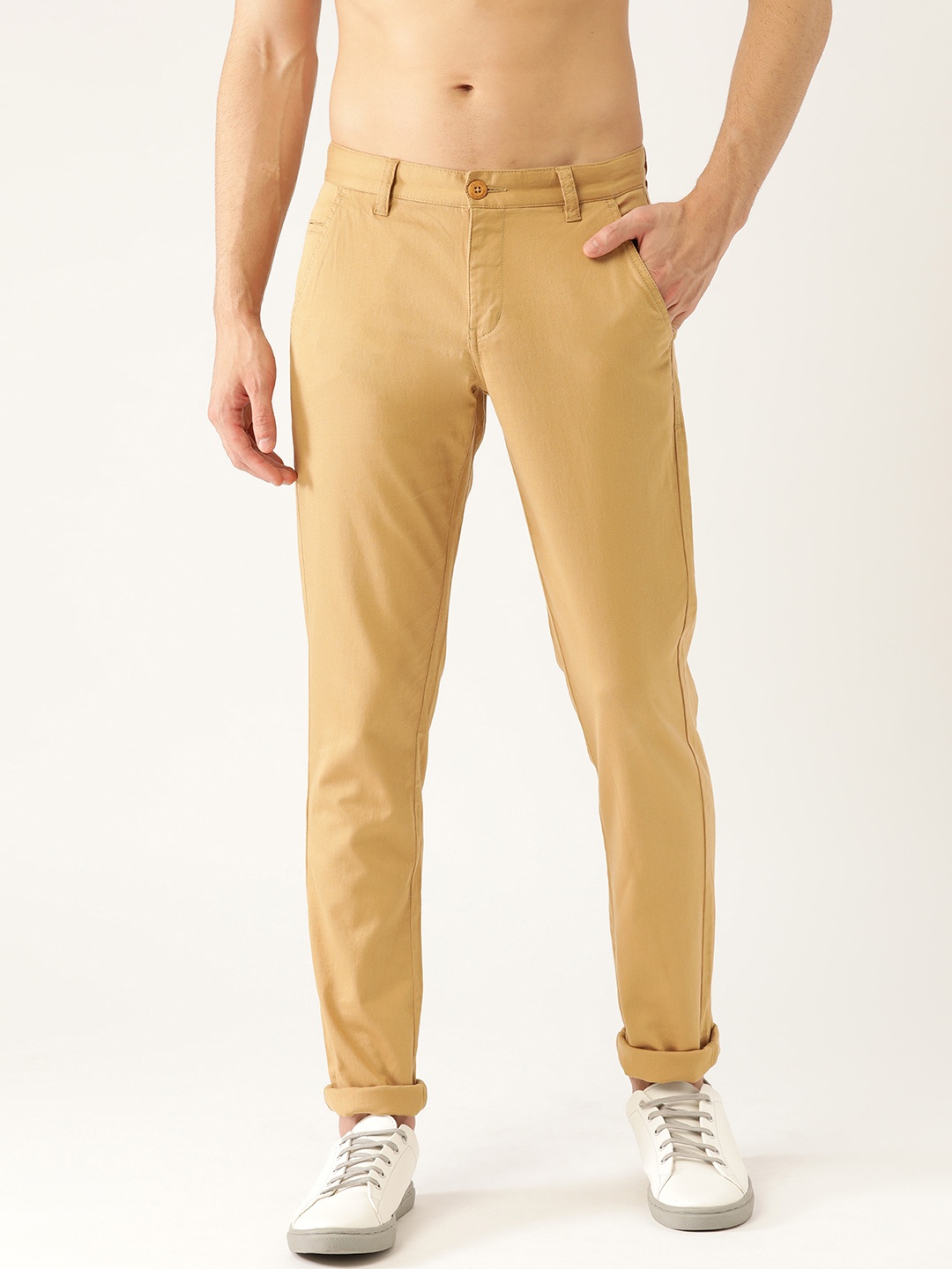 

Flying Machine Men Beige Regular Fit Solid Chinos