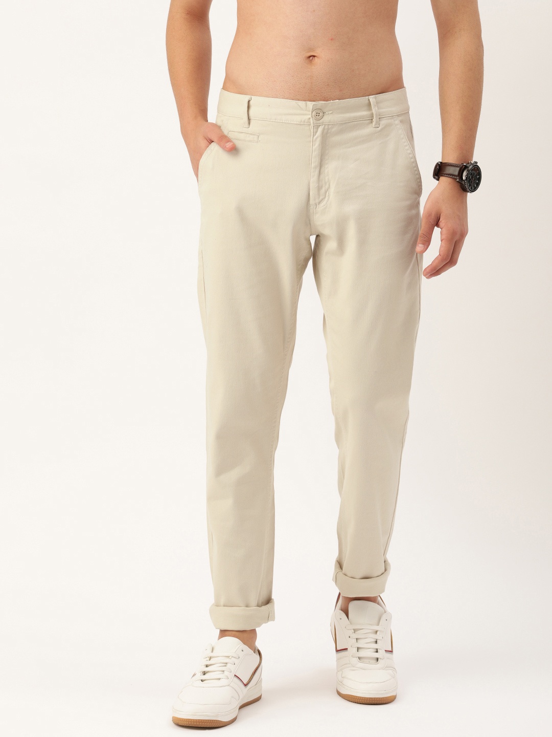 

Flying Machine Men Beige Super Slim Fit Chinos