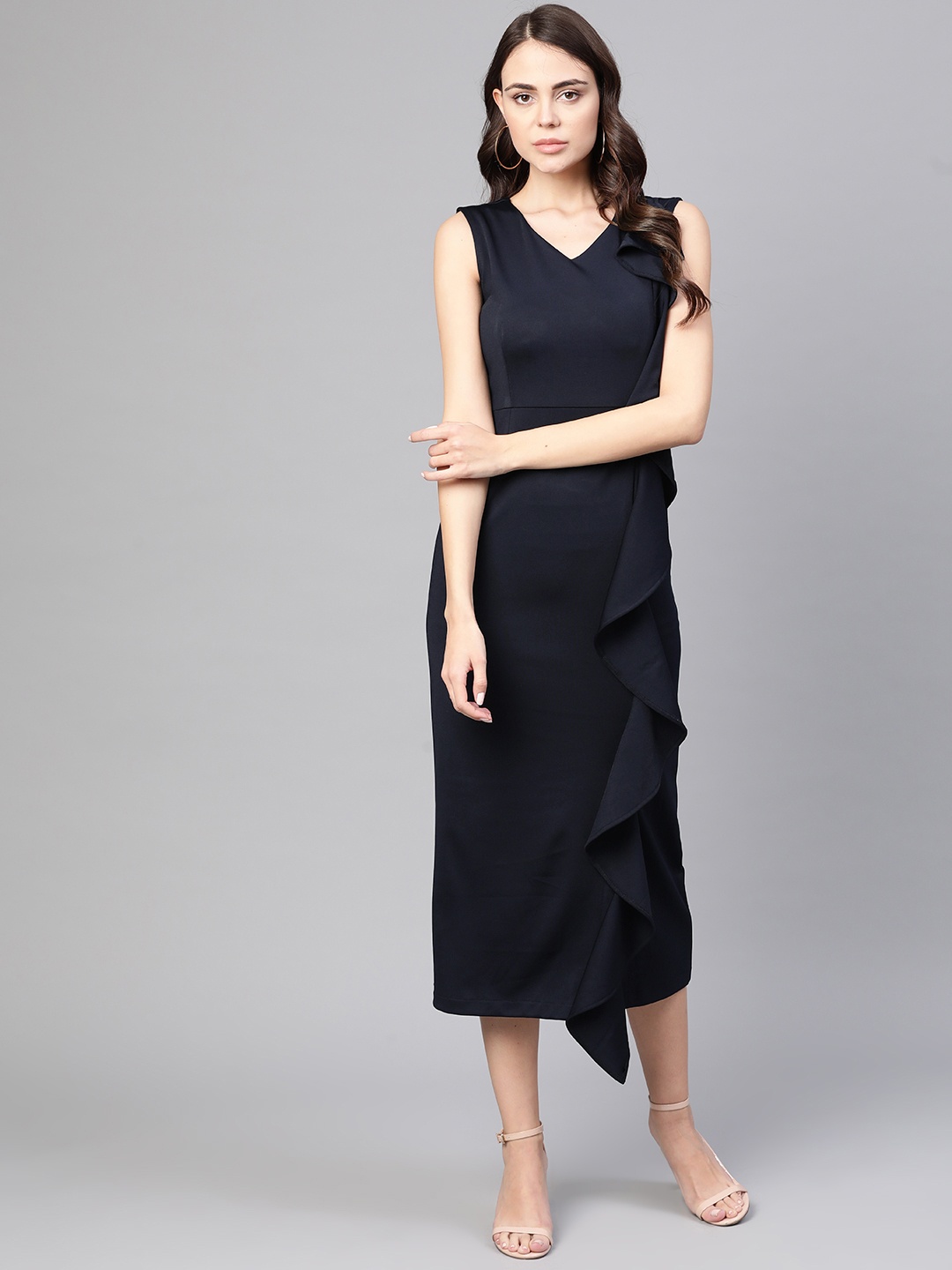 

Zima Leto Women Navy Blue Solid A-Line Dress