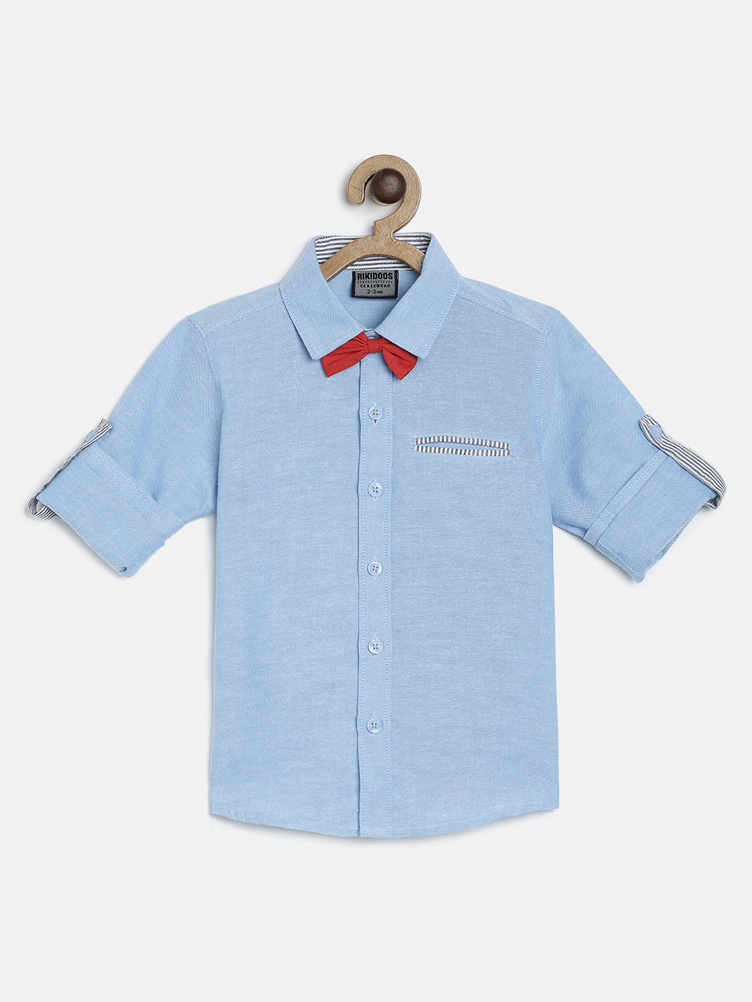 

RIKIDOOS Boys Blue Regular Fit Solid Casual Shirt