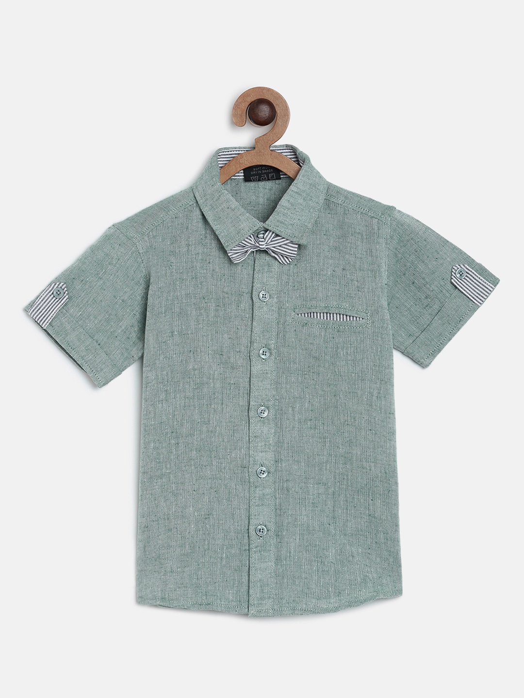 

RIKIDOOS Boys Green Regular Fit Solid Casual Shirt