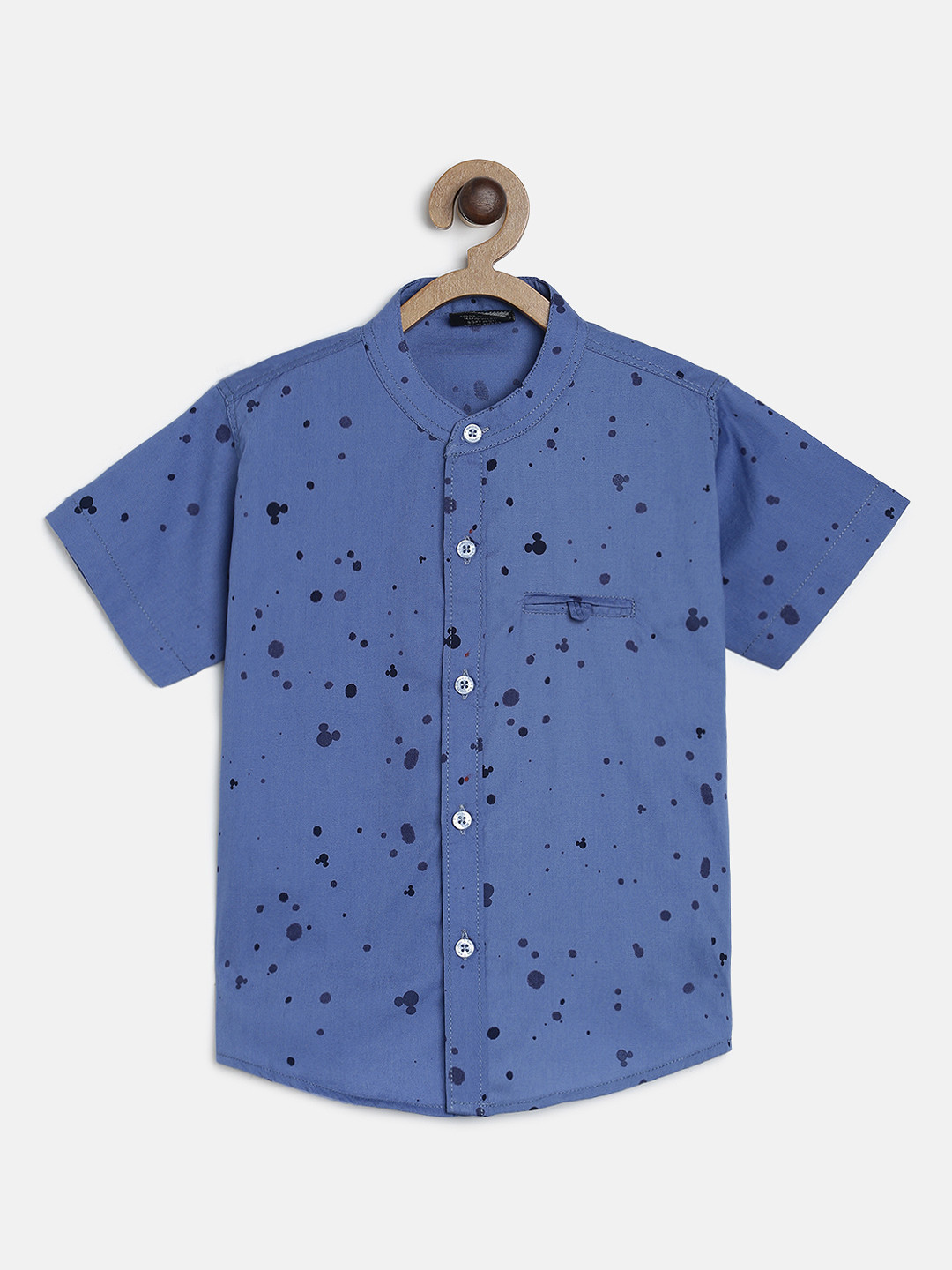 

RIKIDOOS Boys Blue Regular Fit Printed Casual Shirt