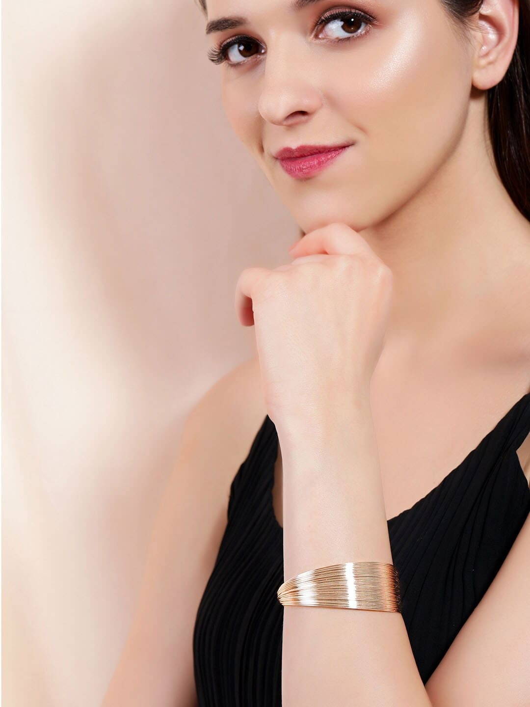 

Rubans Women Rose Gold-Plated Cuff Bracelet