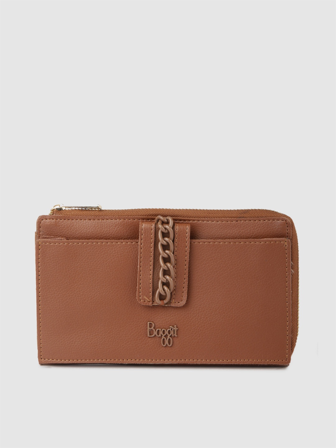 

Baggit Women Tan-Brown Solid Zip Around Wallet