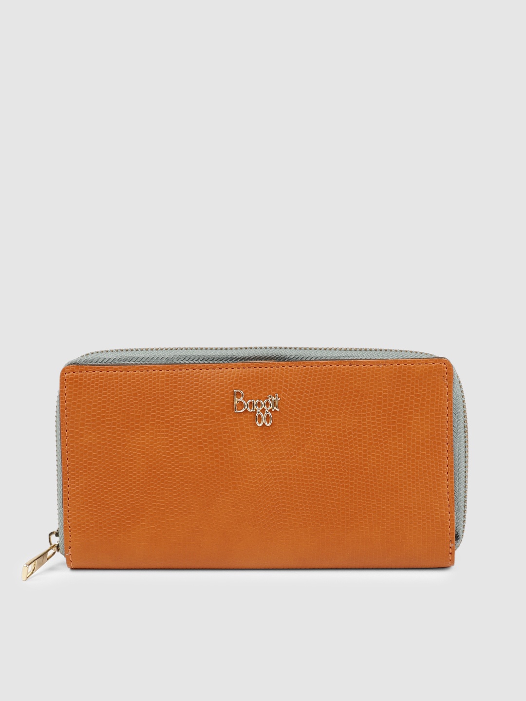 

Baggit Women Orange & Teal Blue Colourblocked Two Fold Wallet