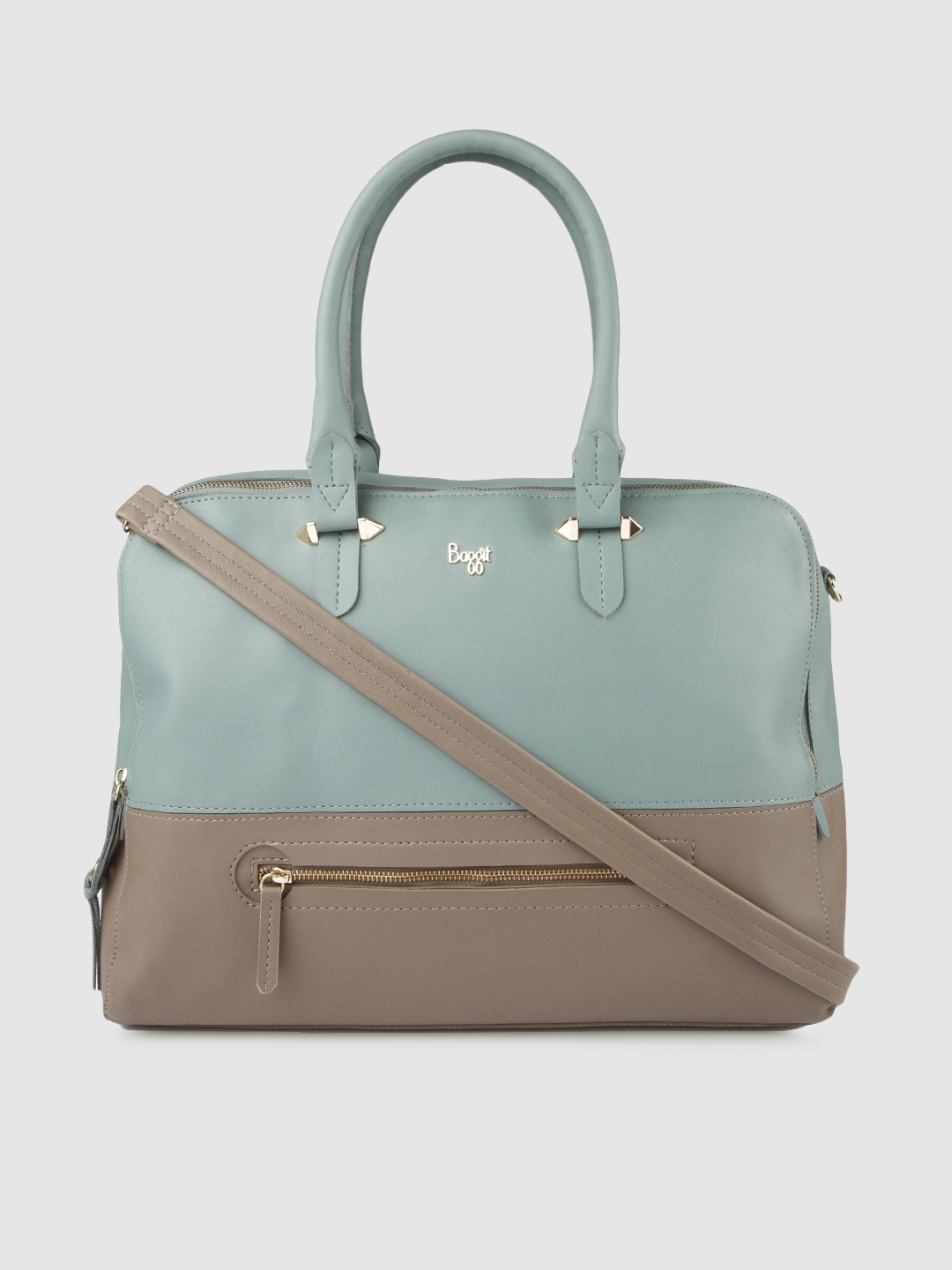 

Baggit Women Blue & Taupe Colourblocked Laptop Bag
