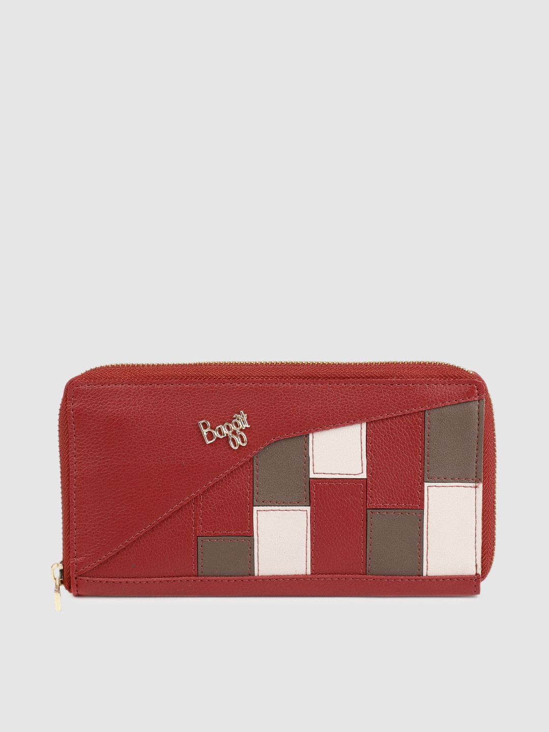 

Baggit Women Red Textured AUDREY Zip Around Wallet