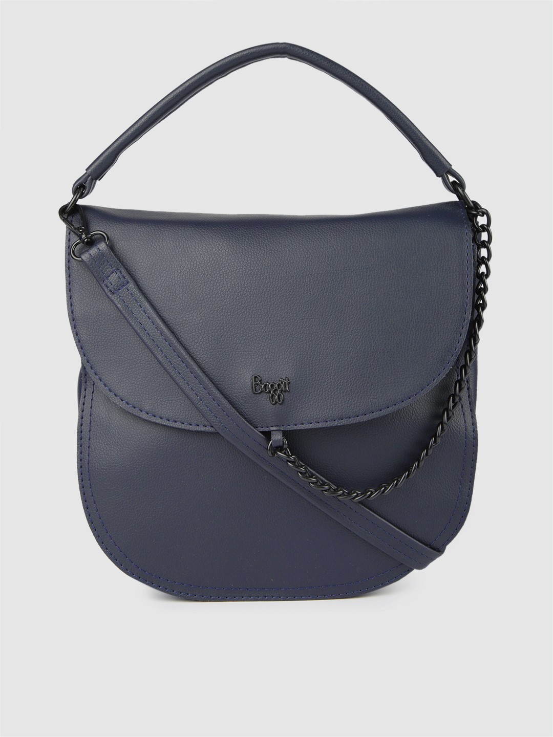 

Baggit Navy Blue Solid Handheld Bag