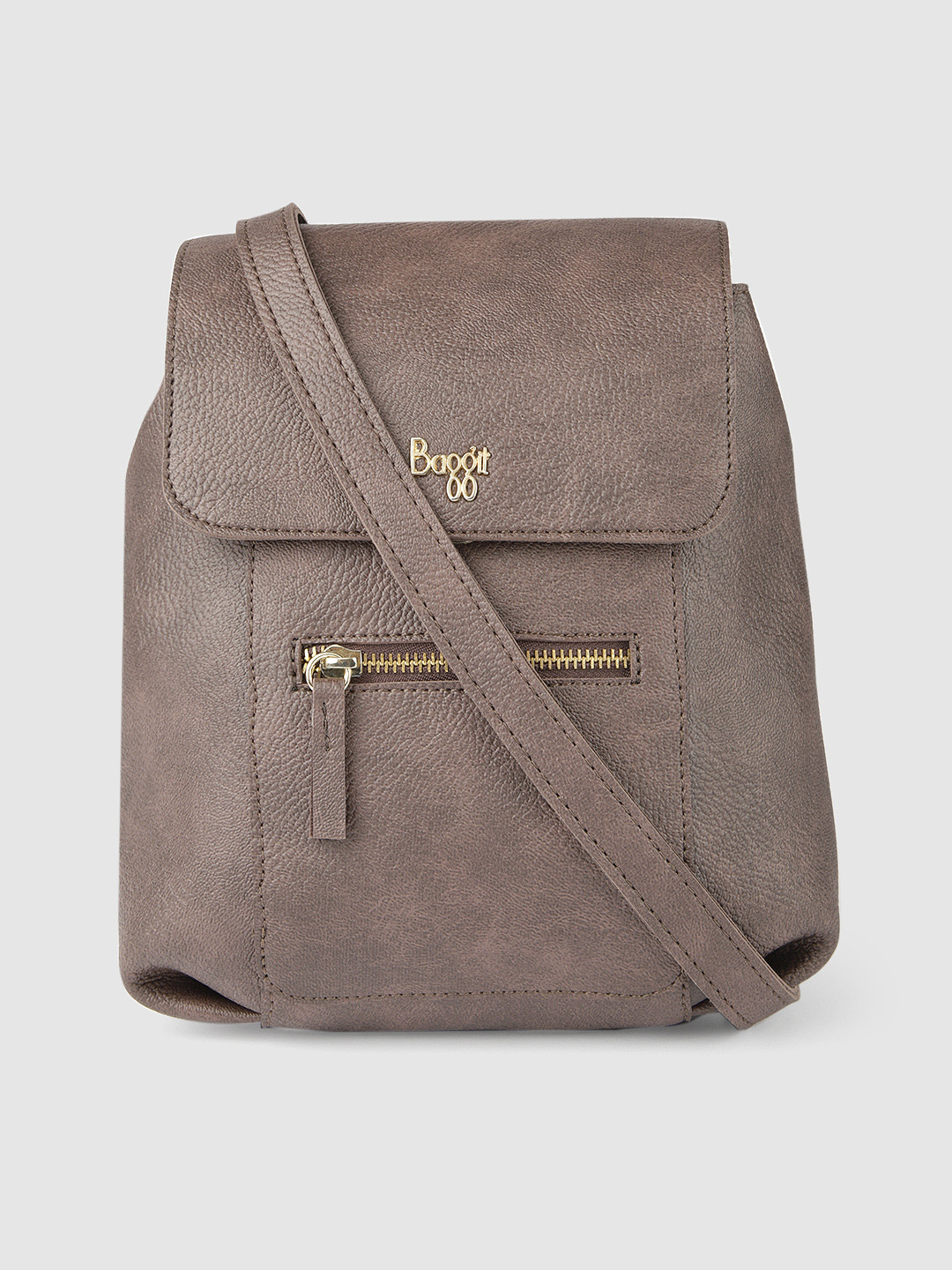 

Baggit Women Brown Solid Backpack cum Sling Bag