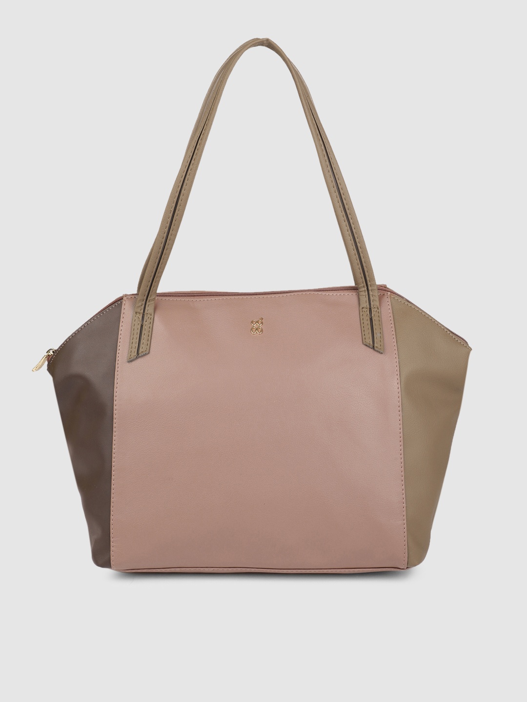 

Baggit Mauve & Brown VERSA Colourblocked Handheld Bag