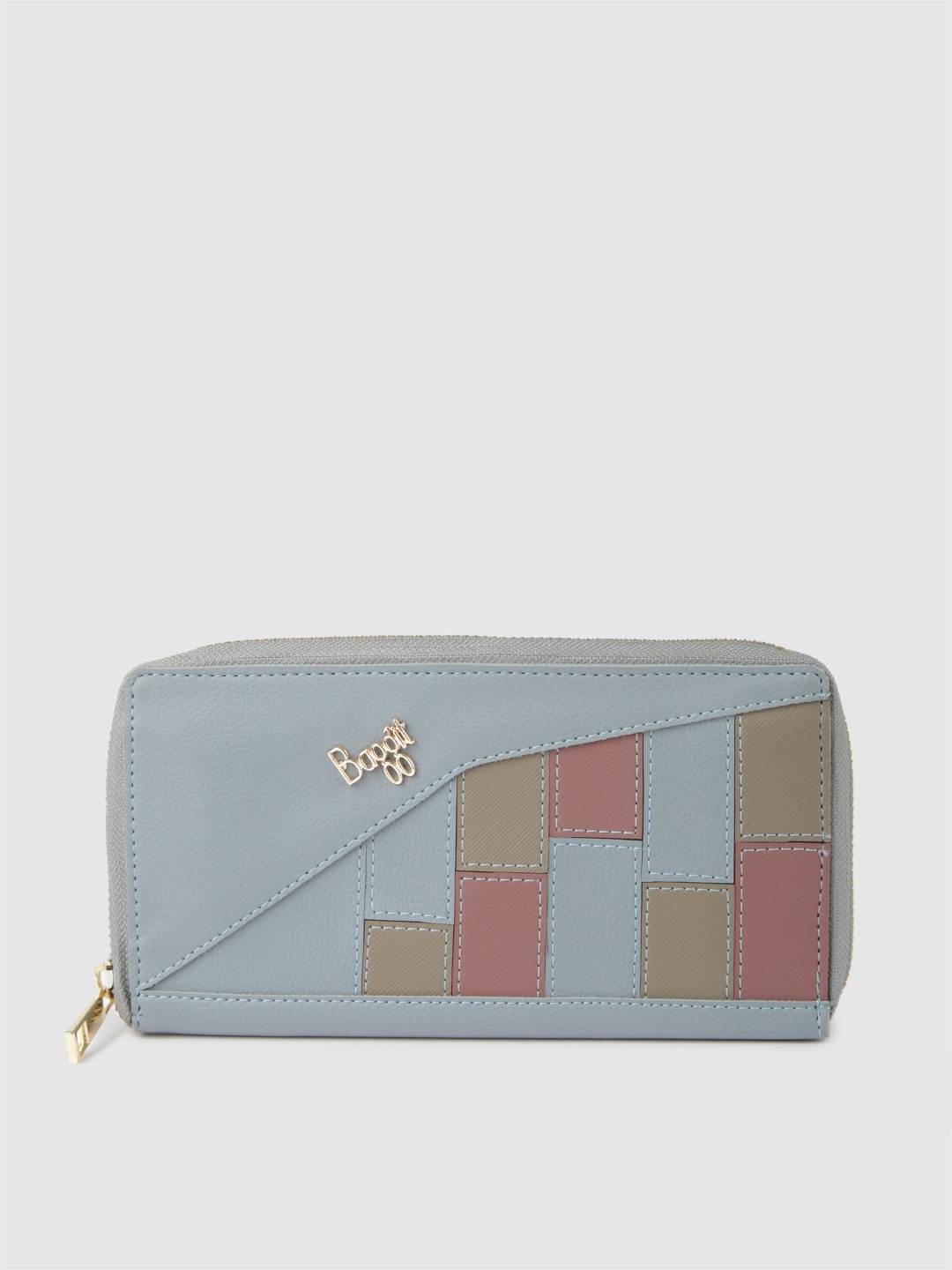 

Baggit Women Blue Textured Zip Around Wallet