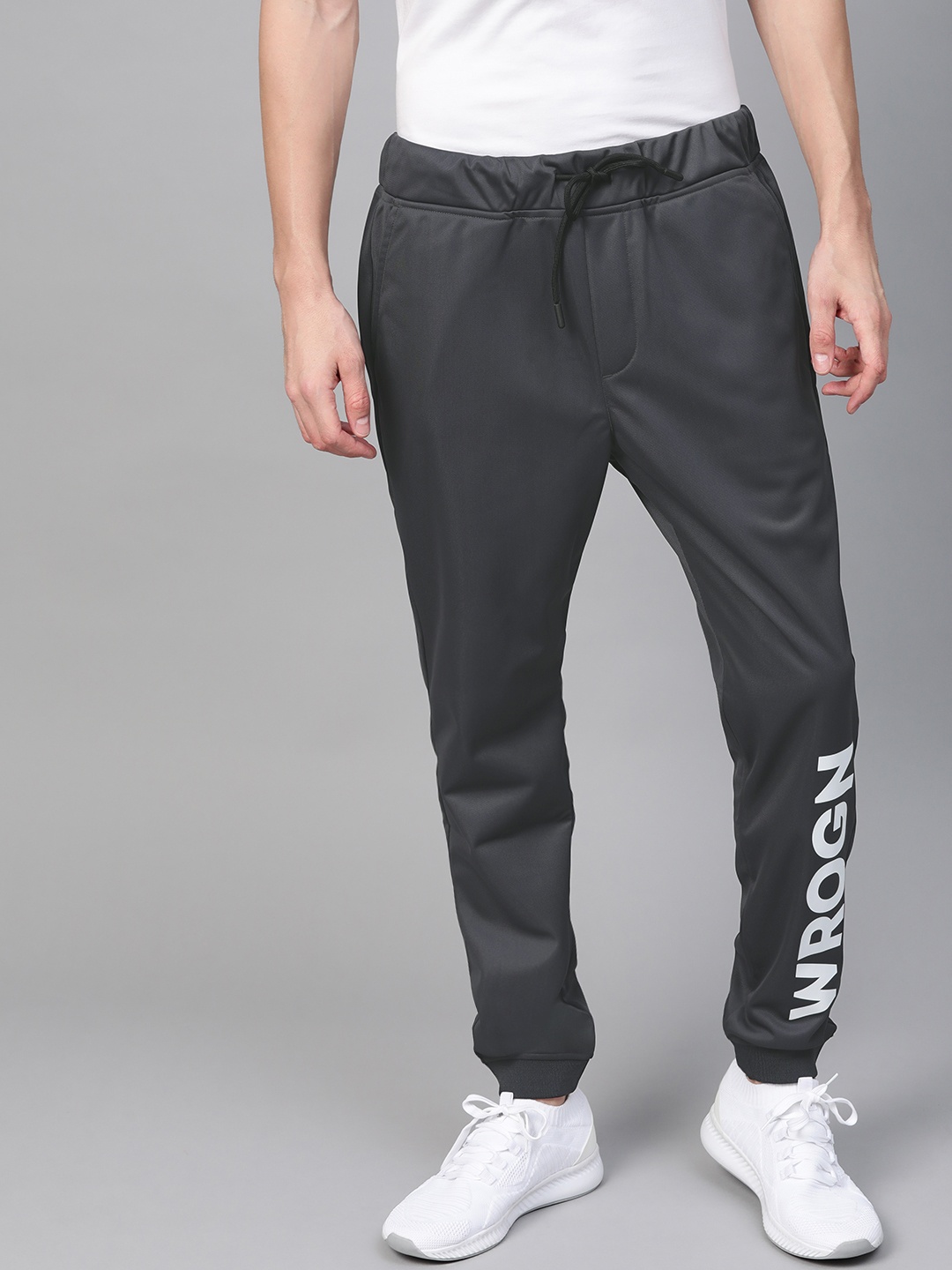 

WROGN ACTIVE Men Charcoal Grey Solid Joggers