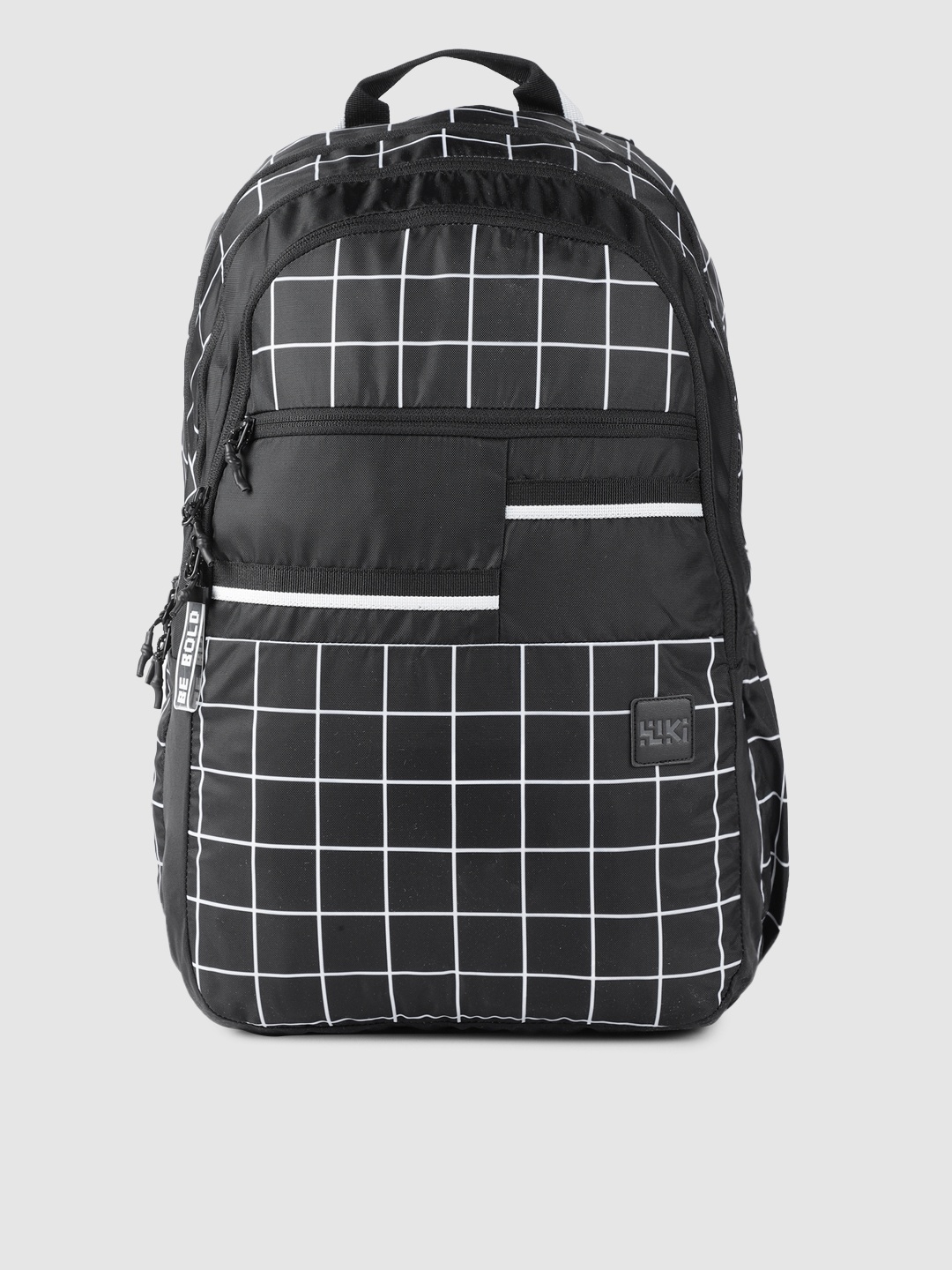 

Wildcraft Unisex Black & White Checked WIKI PACK 4 Laptop Backpack