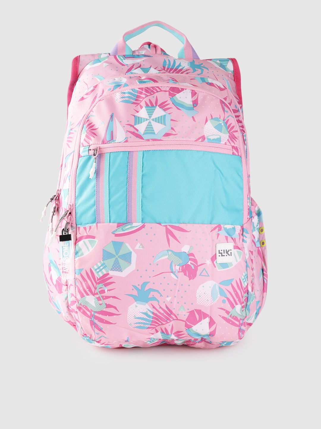 

Wildcraft Unisex Pink & Blue Graphic Print Backpacks